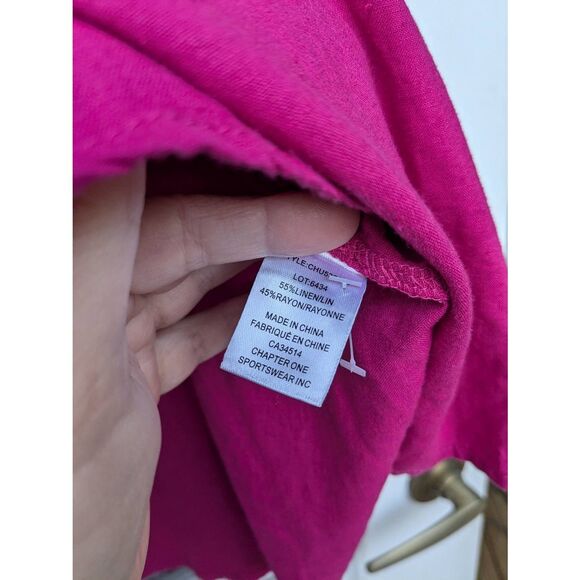 C by One Linen Blend Button Up Shirt Pink, Size 3X - NWT - Picture 4 of 6